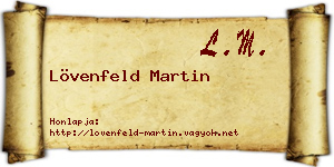 Lövenfeld Martin névjegykártya